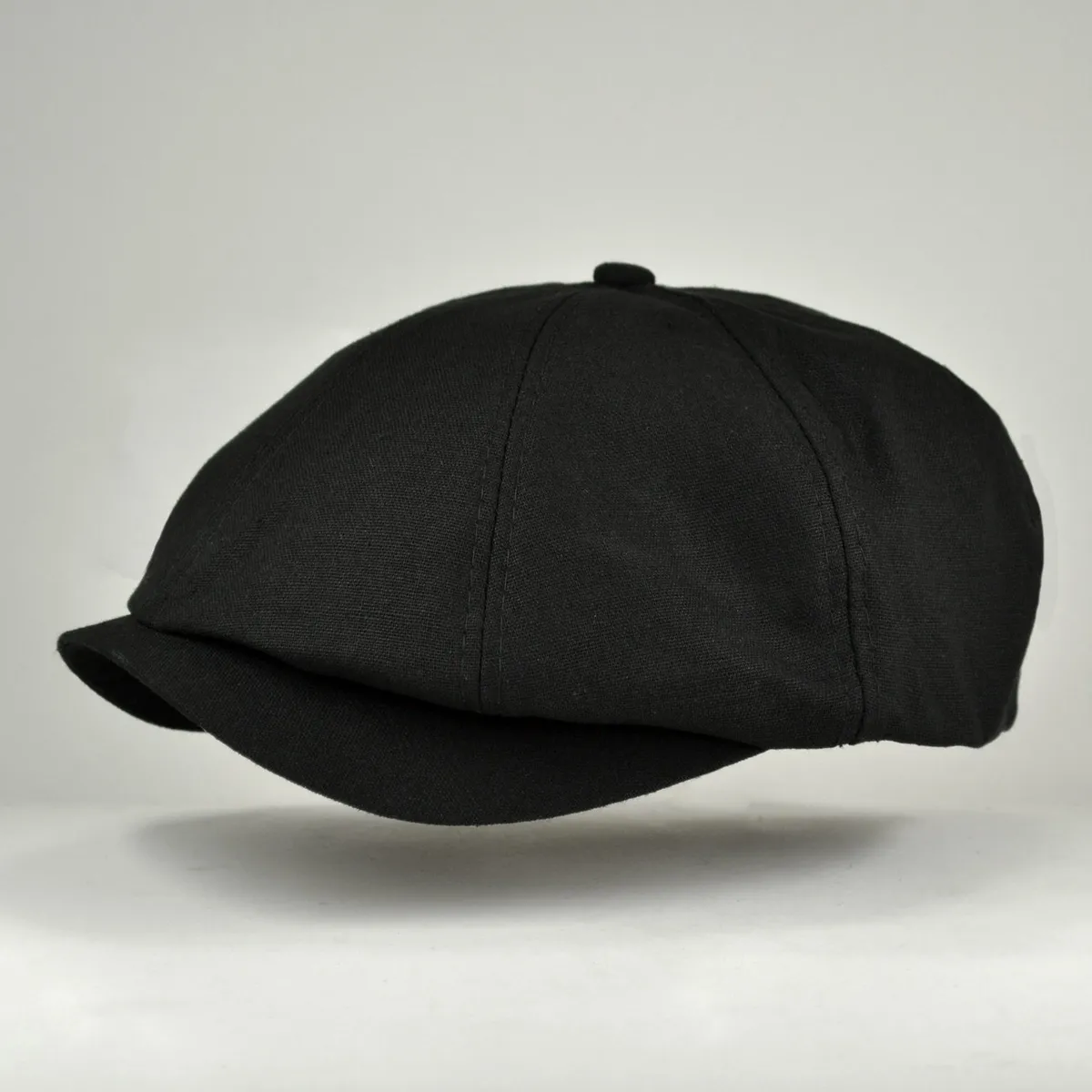 Кепка восьмиклинка хуліганка лляна VladAltex 56 Чорний 9-6 