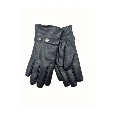Рукавиці чоловічі з екошкіри з ремінцем-регулятором 11 Чорний