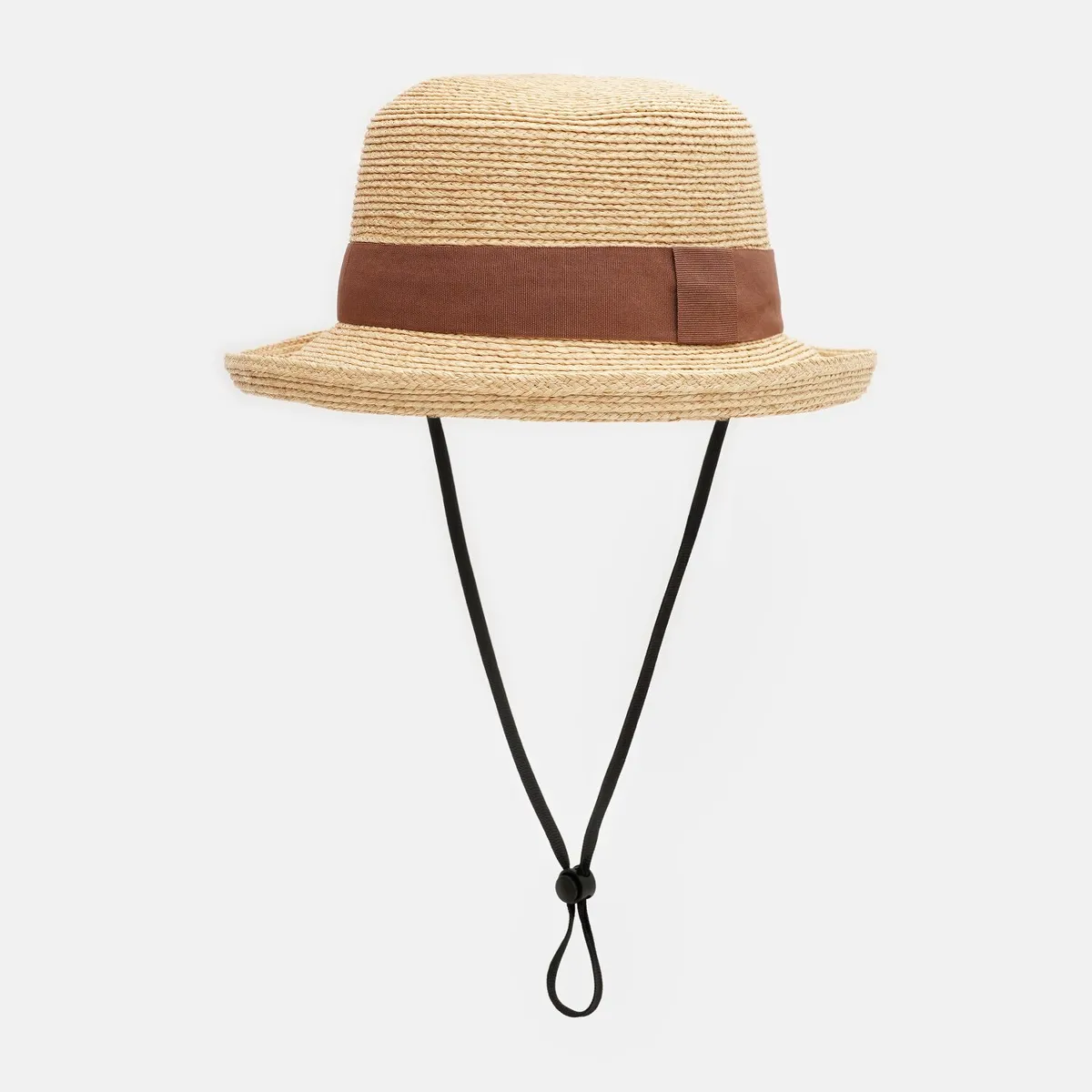 Капелюх канотьє з зігнутими вгору полями Fortune 55-58 Бежевий з коричневим SM385 