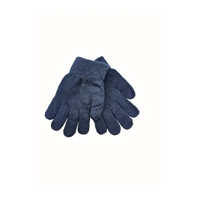 Рукавиці дитячі одинарні з нашивкою на вік 2-4 роки Темно-синій 15750