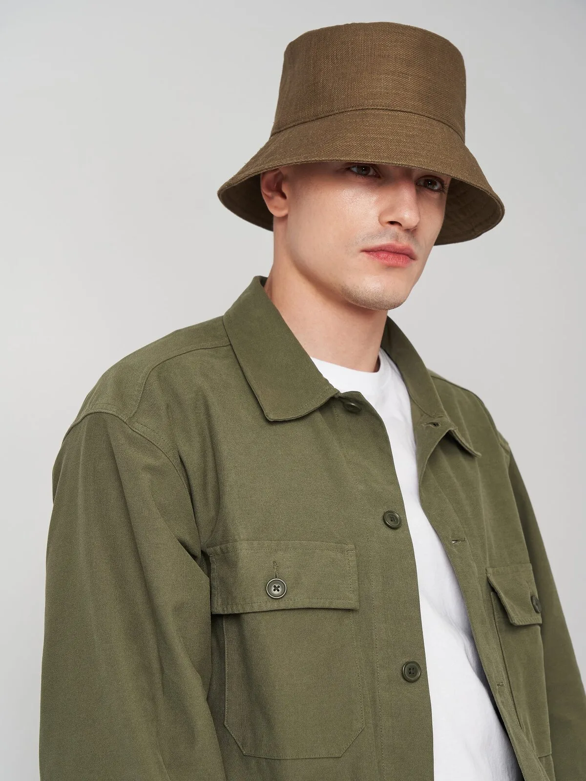 Панама лляна однотонна Bucket Hat Fortune 55-56 Коричневий 