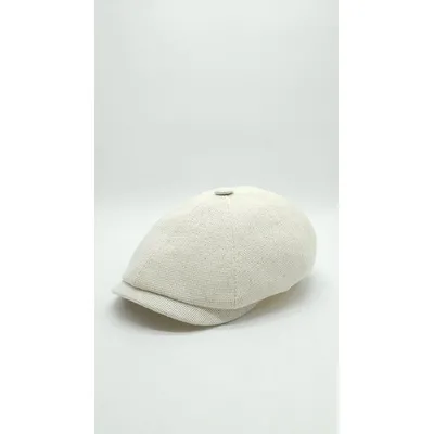 Кепка восьмиклинка хуліганка з канви на ніжці CH 55 Бежевий