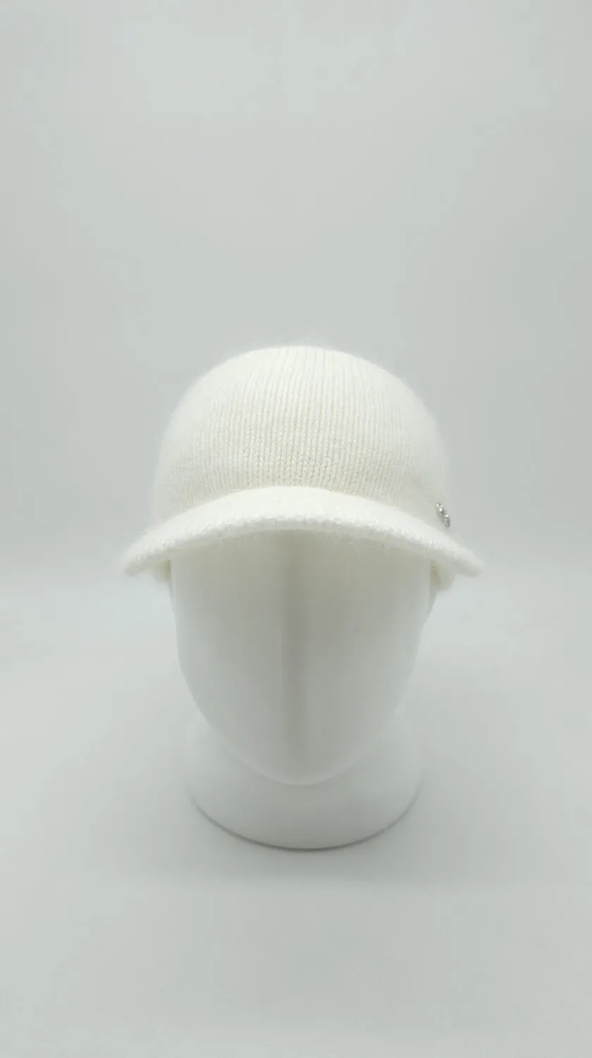 Комплект капор капюшон ангоровый и повязка с козырьком Космополитен Malisa 54-60 Белый 