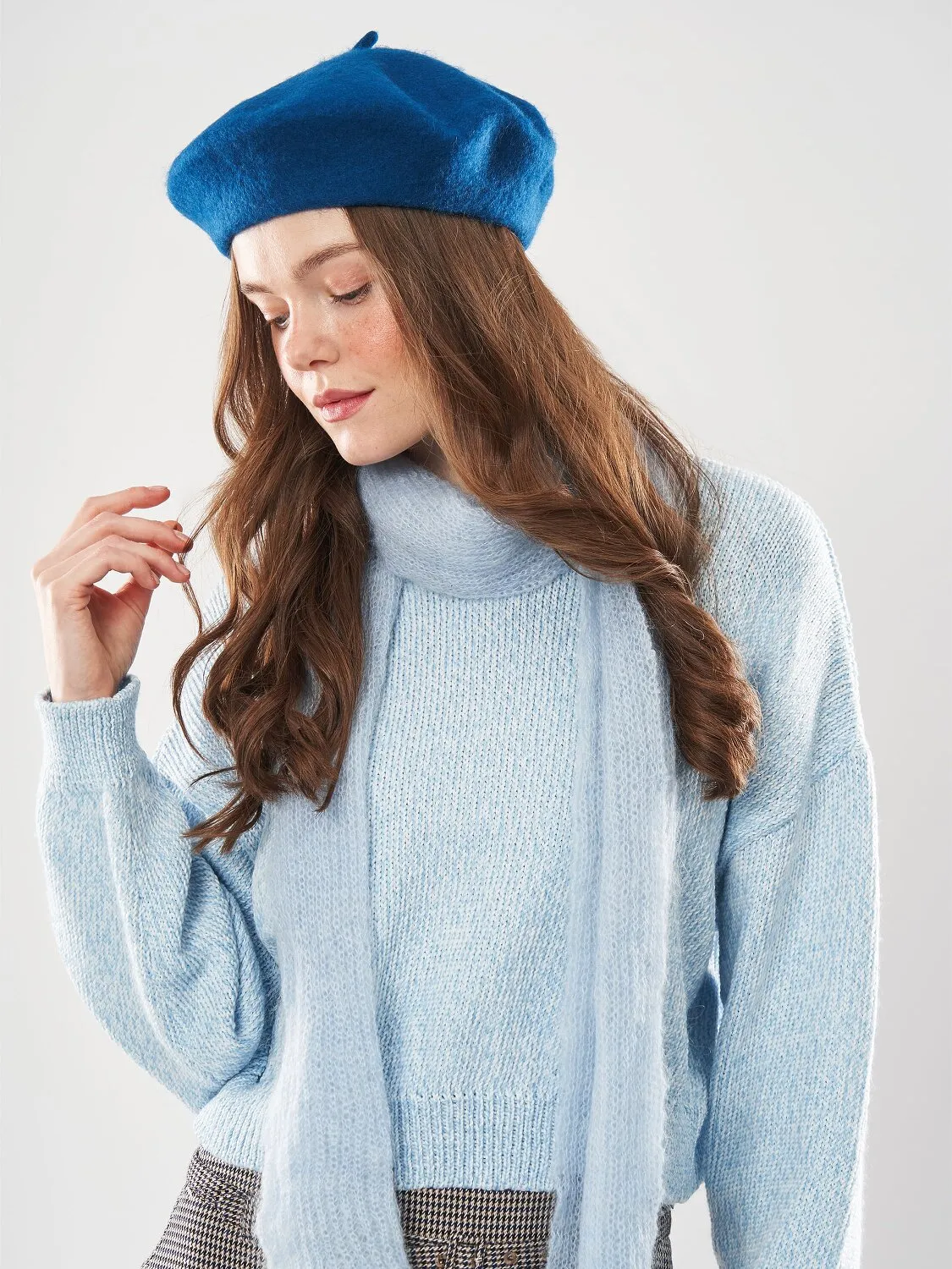 Берет классический однотонный шерстяной 56-58 Fortune Сапфировый 