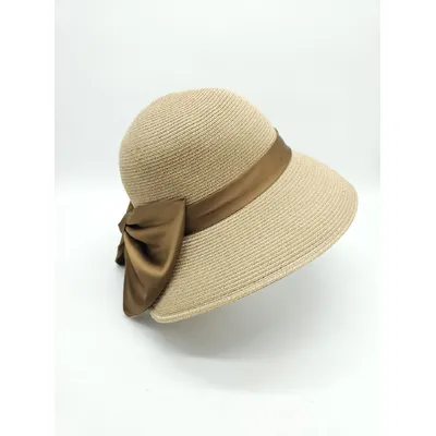 Шляпа клош с ленточкой и бантом Fortune 55-57 Бежевый SM148