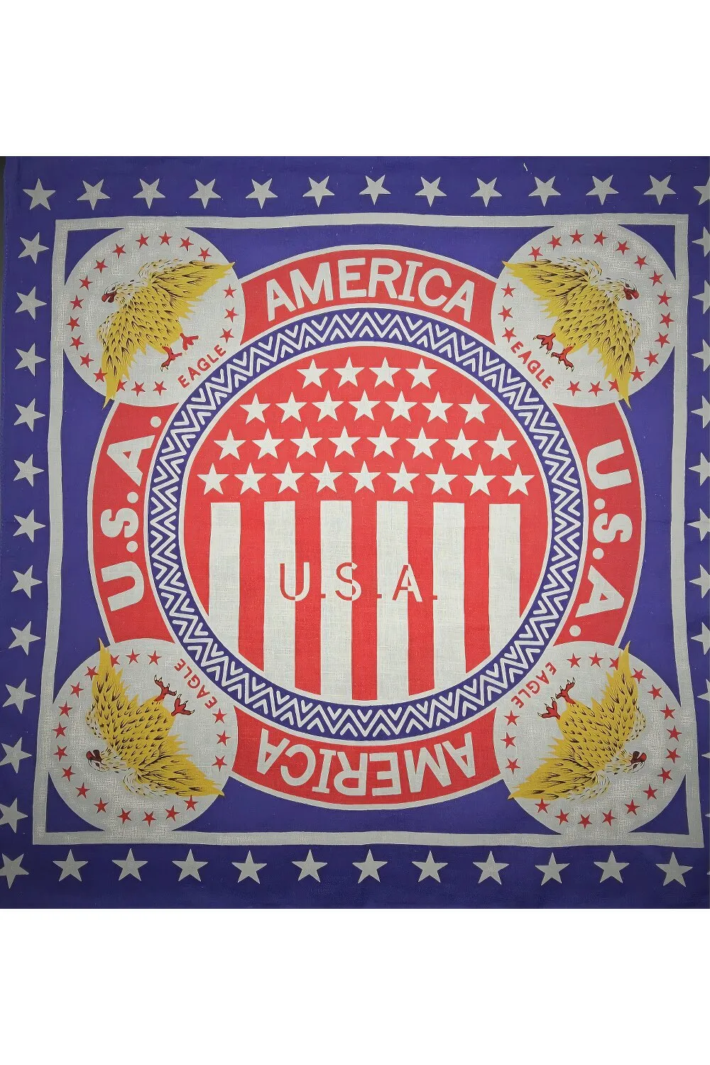 Бандана платок повязка AMERICA USA 55х55 Красный с белым и синим 11536 