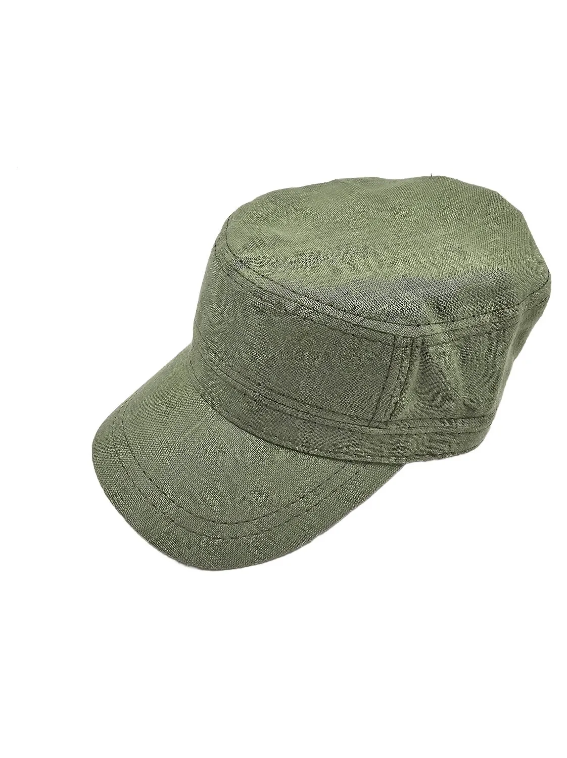 Кепка немка однотонная со льна METROS 56 Хаки 13857 