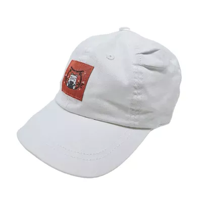 Бейсболка-бандана для дівчинки з вушками та котиком 50 Білий