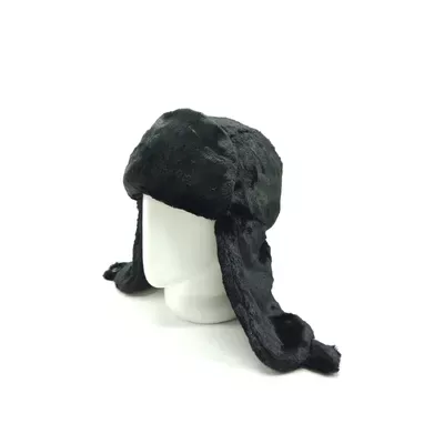 Вушанка хутряна на застібку 55-58 Чорний