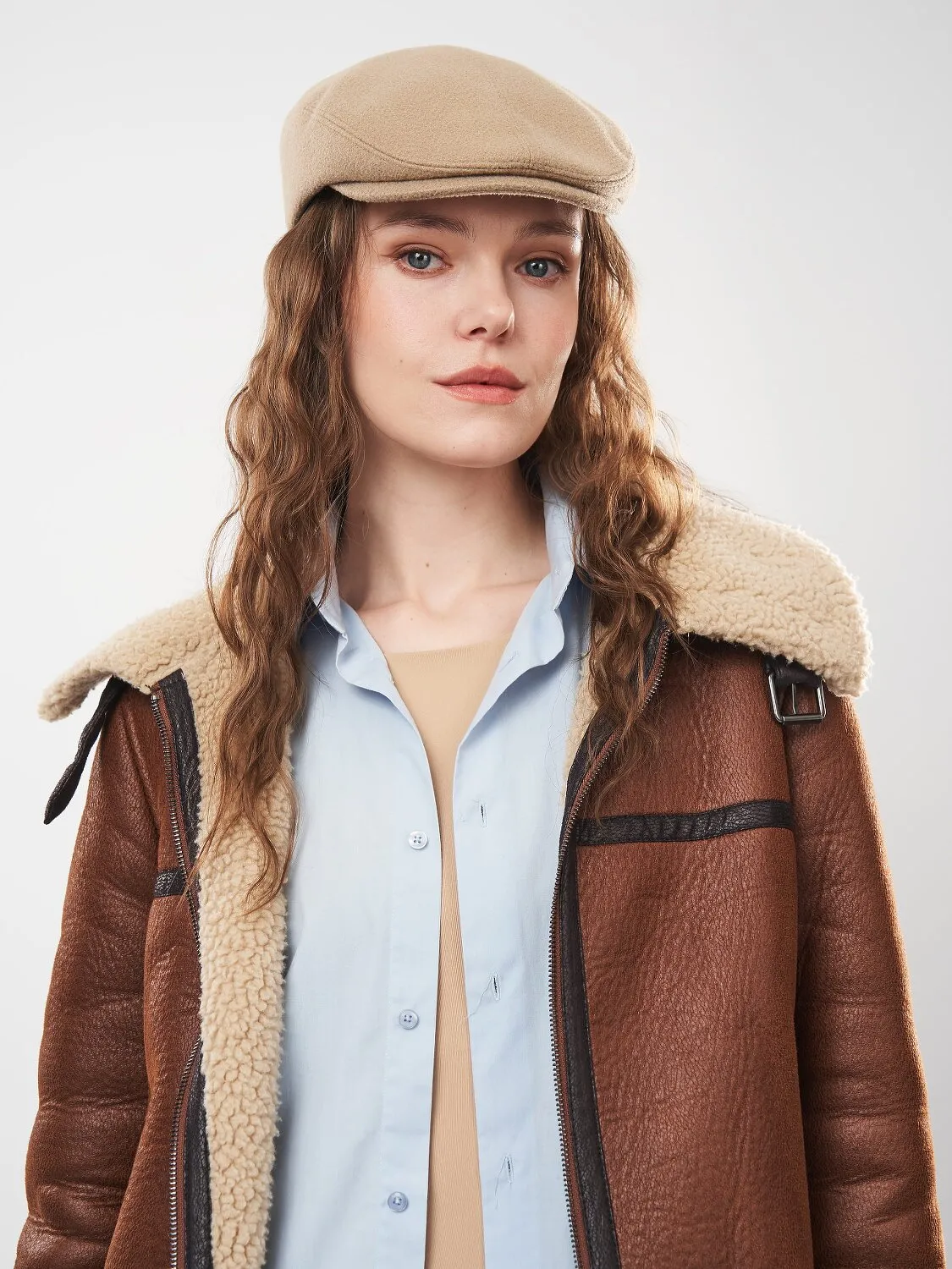 Кепі кашемірове Flat Cap Fortune 55-57 Бежевий 