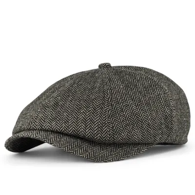 Кепка восьмиклинка хуліганка вовняна в ялинку VladAltex 57 Темно-сірий 138-26