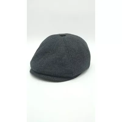 Кепка восьмиклинка тіарова утеплена з вушками в клітинку Mazur 56 Темно-сірий OR7.1