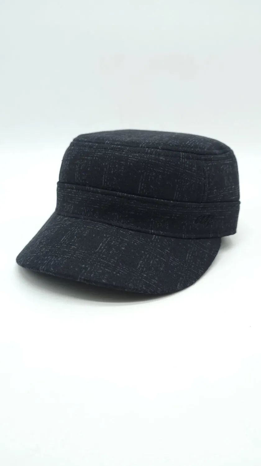 Кепка німка тіарова утеплена з вухами в приховану клітинку Mazur XS/54-55 Чорний  NK2-OR52 