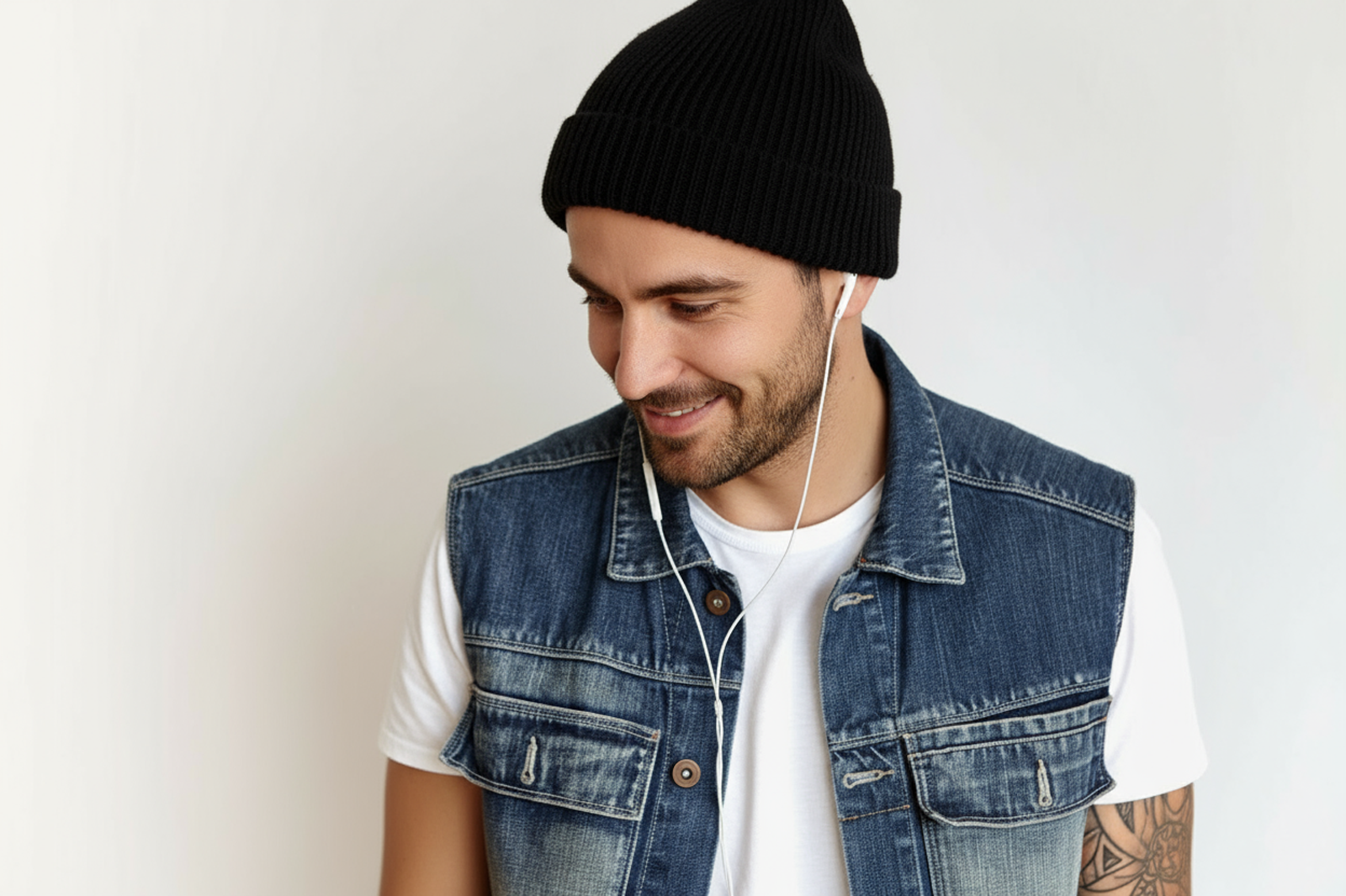 мужская шапка бини